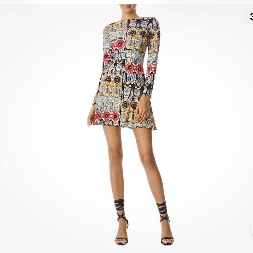 Alice + Olivia Colorful Long Sleeve Dress